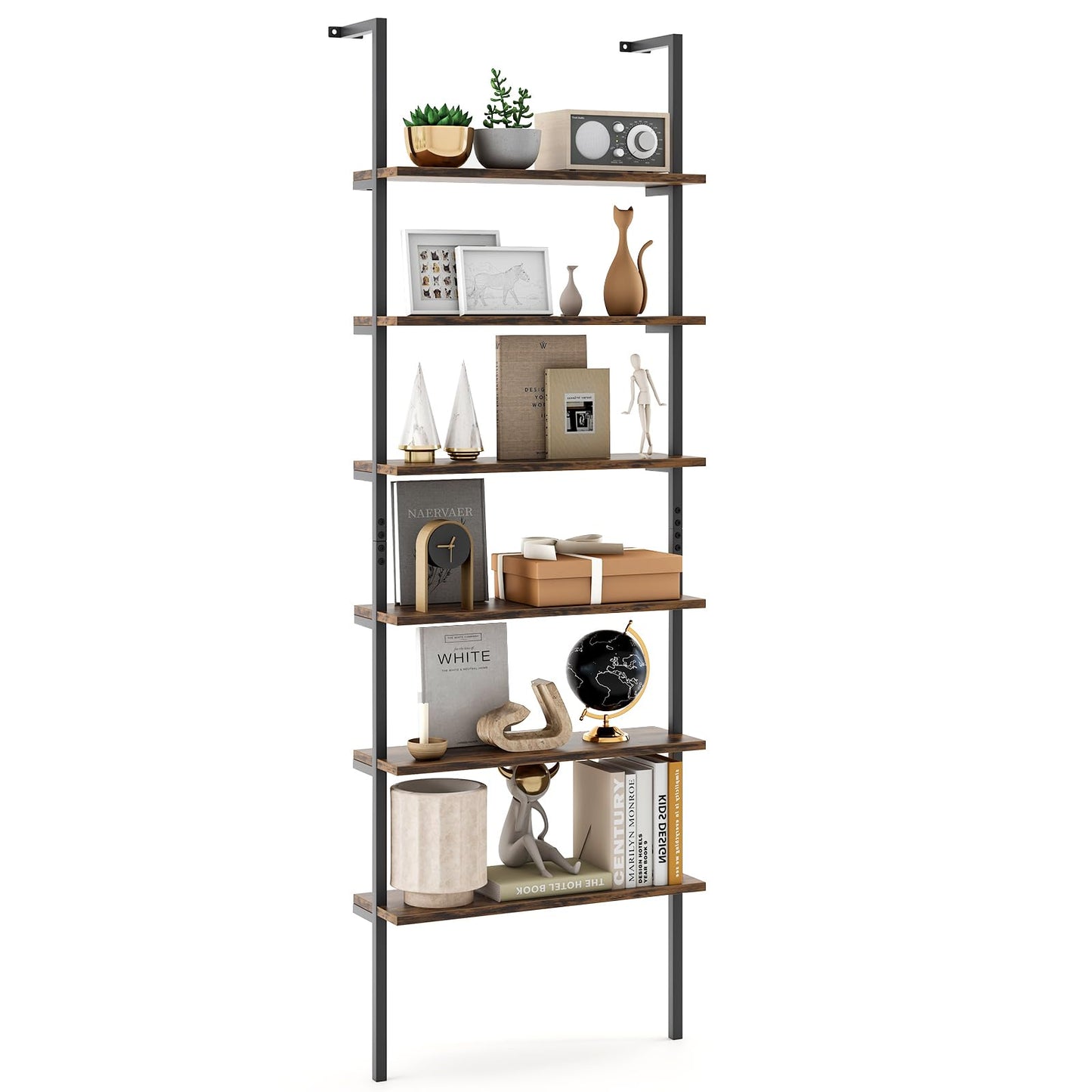 Tangkula Industrial 6-Tier Bookshelf