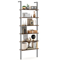 Tangkula Industrial 6-Tier Bookshelf
