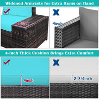 Tangkula 6 Piece Wicker Patio Furniture Set for Backyard