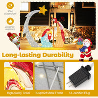 Tangkula 5 FT Lighted Christmas Nativity Scene Set, Outdoor Holy Family Decoration with 140 Warm White LED Lights