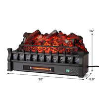 Tangkula 26 Inch Electric Fireplace Insert Log with Adjustable Flame & Brightness