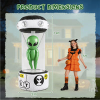 Tangkula 7.4 FT Halloween Lighted Inflatable Alien Decorations