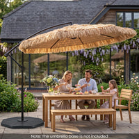 Tangkula 10 FT Solar Tiki Patio Umbrella with 96 Multi-color Flowing LED Lights