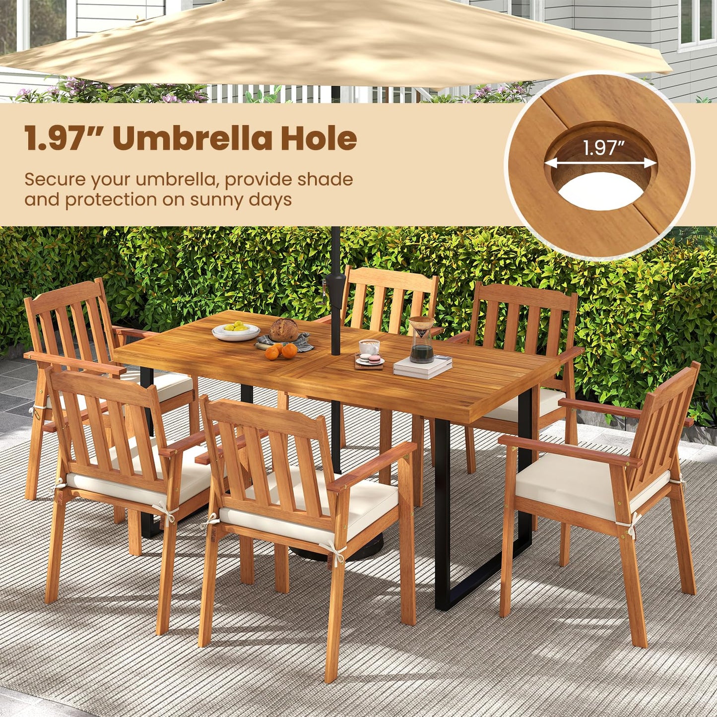 Tangkula 6 Pieces Patio Dining Table Set for Garden Yard Kitchen