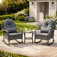 Tangkula Outdoor Wicker Rocking Chair for Porch(1/2)