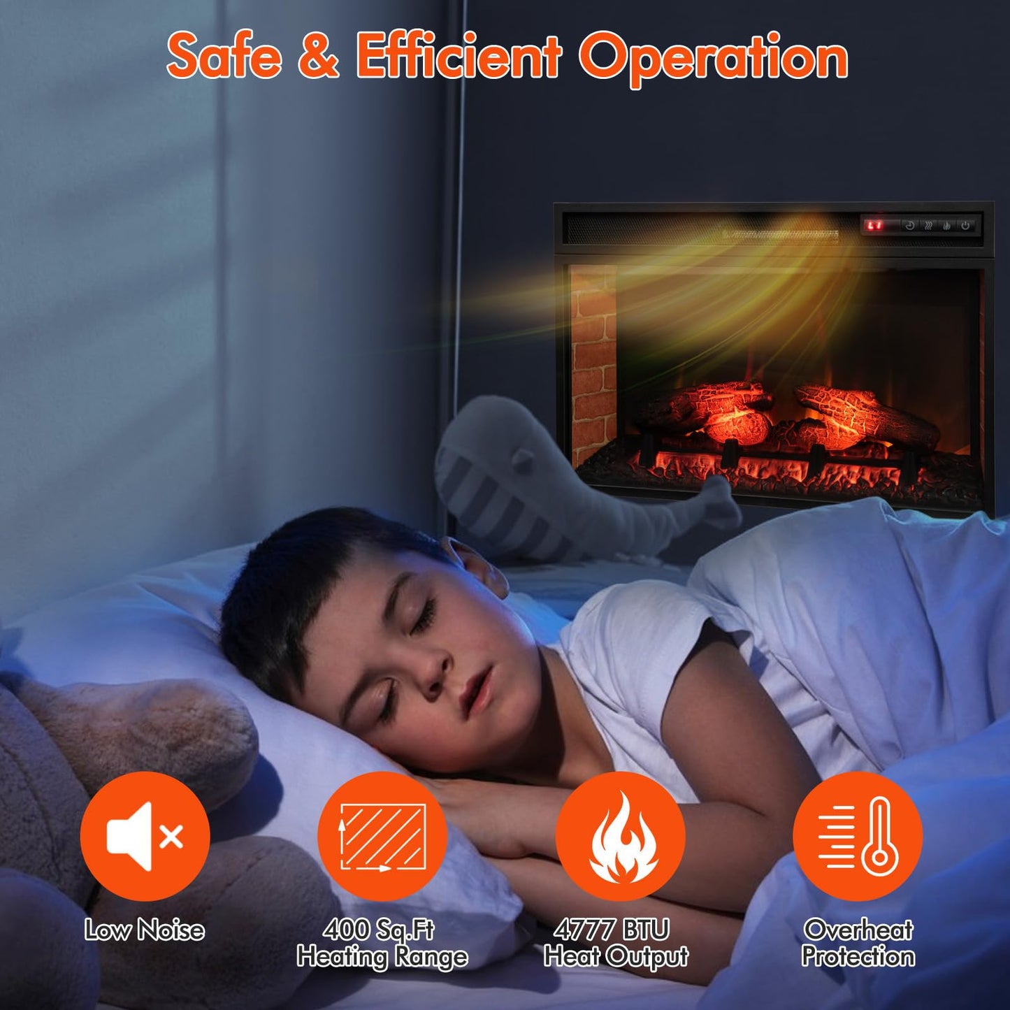 Tangkula 26 Inch 1500W Infrared Quartz Electric Fireplace Insert