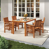 Tangkula Chaises de Salle à Manger en Bois pour Patio, Lot de 2/4