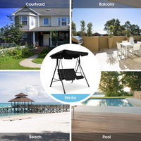 Tangkula 2-Person Patio Swing, Outdoor Yard Swing with Canopy & Cushion, Weather Resistant Steel Lounge Swing Chair