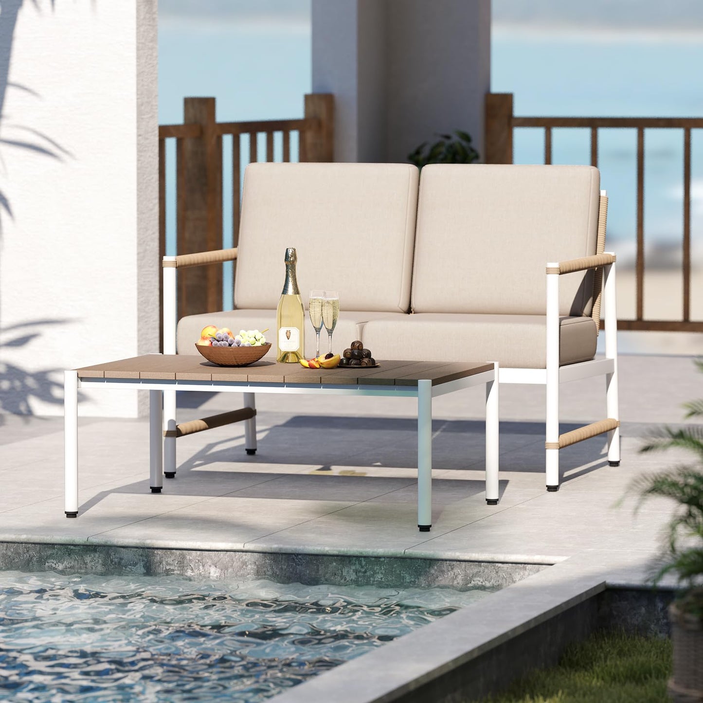 Tangkula 8 Pieces Patio Furniture Set with Thick Cushions