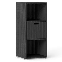 Tangkula Rattan Outdoor Storage Cabinet