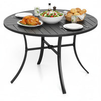 Tangkula 42.5" Round Metal Patio Dining Table for 4