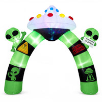 Tangkula 10.5 FT Halloween Lighted Inflatable Alien Archway with LED Lights