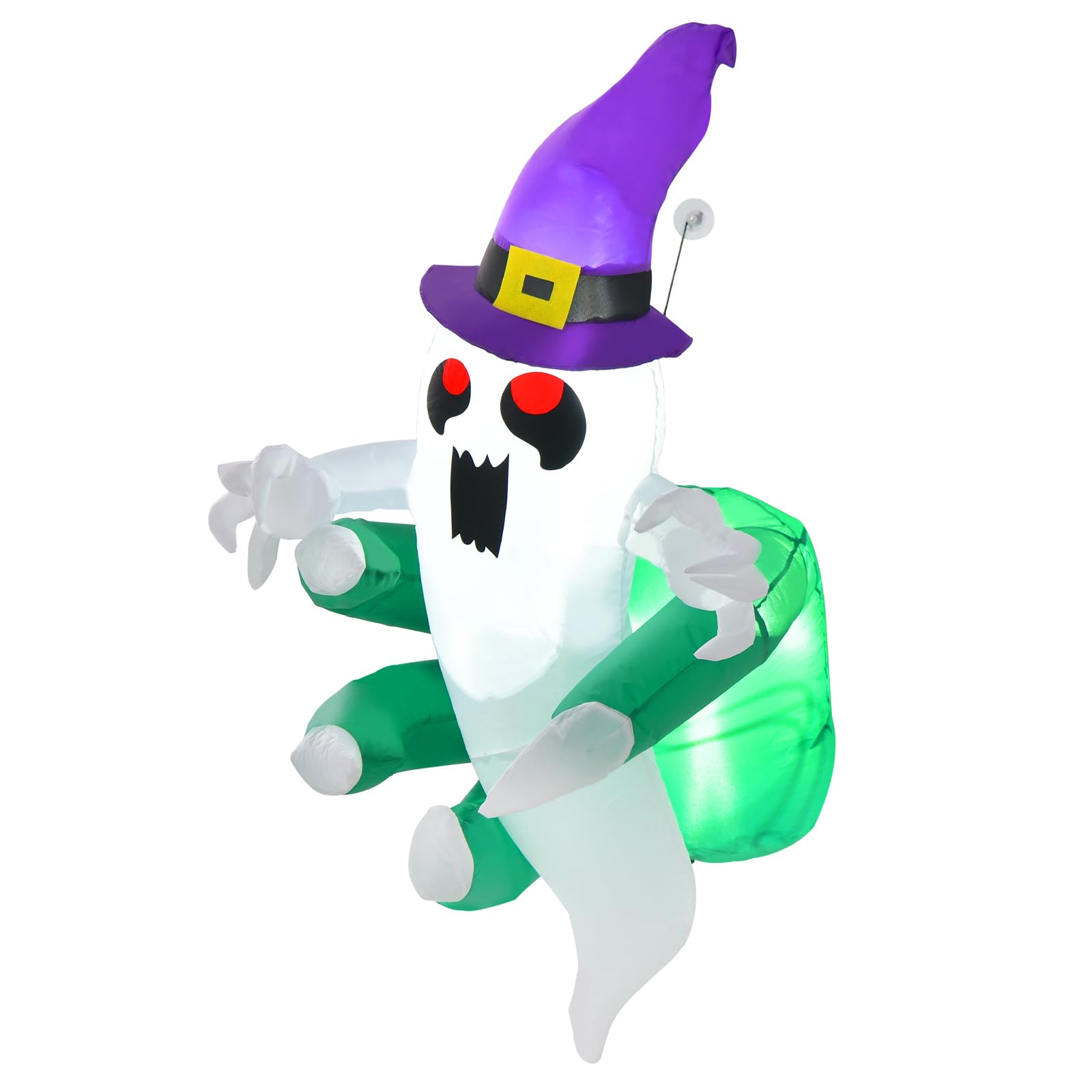 Tangkula 3.6 FT Halloween Inflatable Ghost Broke Out from Window