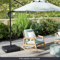 Tangkula Cantilever Umbrella Base Heavy Duty Fillable Weighted Offset Umbrella Stand