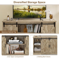 Tangkula Sliding Barn Door TV Stand for TVs up to 65”