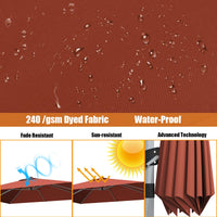 Tangkula 10ft Patio Cantilever Umbrella w/Cross Base