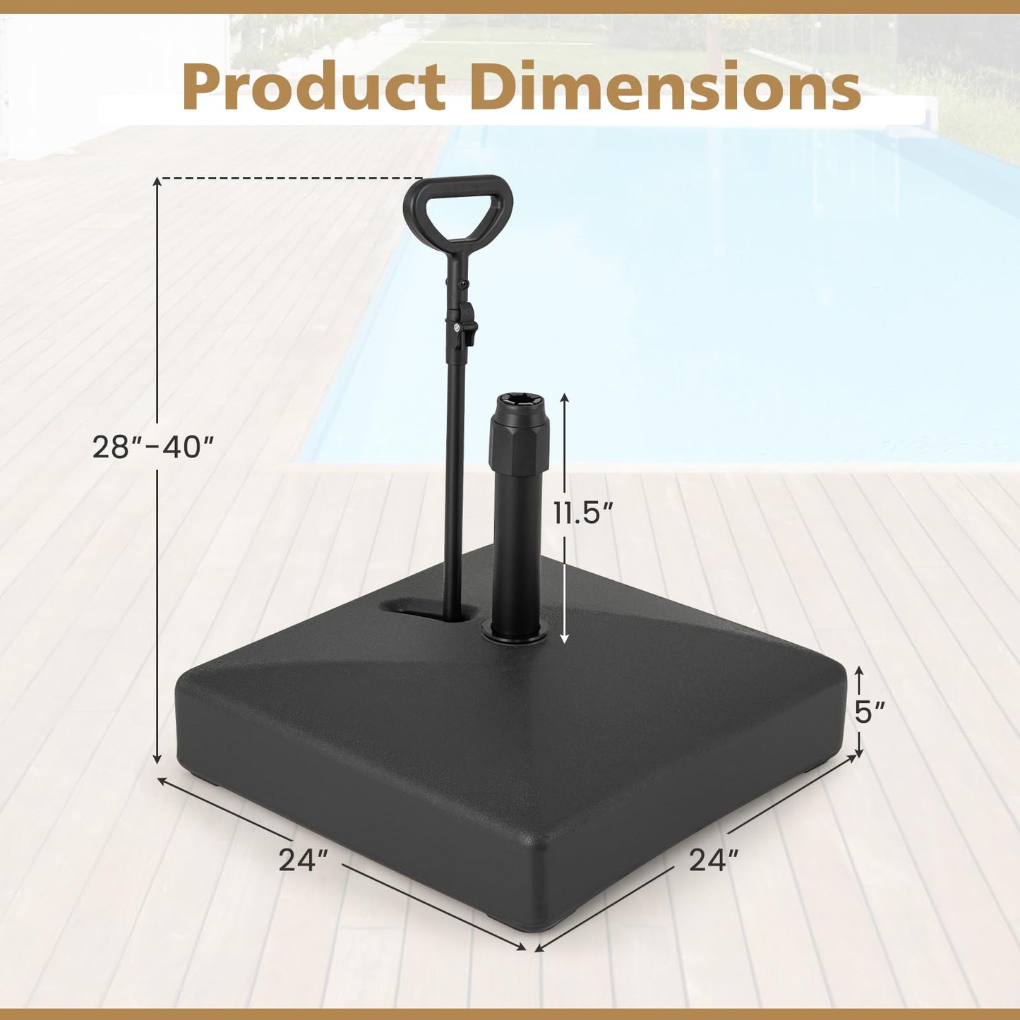 Tangkula Umbrella Base with Wheels