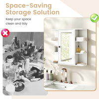 Tangkula 26 x 6.5 x 25 Inches Bathroom Wall Cabinet with Mirror
