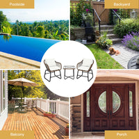 Tangkula 3 Pieces Patio Bistro Set with Comfortable Cushions & Adjustable Foot Pads