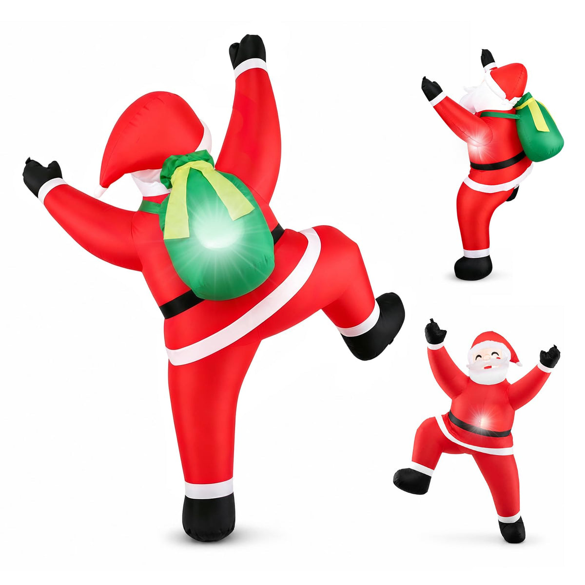 Tangkula 5.9 FT Christmas Inflatable Outdoor Climbing Santa Decoration