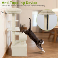 Tangkula Arbre à chat multi-niveaux de 122 cm avec grande niche et 3 plateformes de saut
