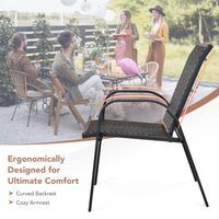 Tangkula Outdoor PE Wicker Stackable Chairs