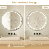 Miroir de salle de bain LED anti-buée Tangkula