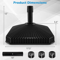 Tangkula Square Umbrella Base 44 lbs Water & Sand Filled Shell Shaped Patio Umbrella Weoghts