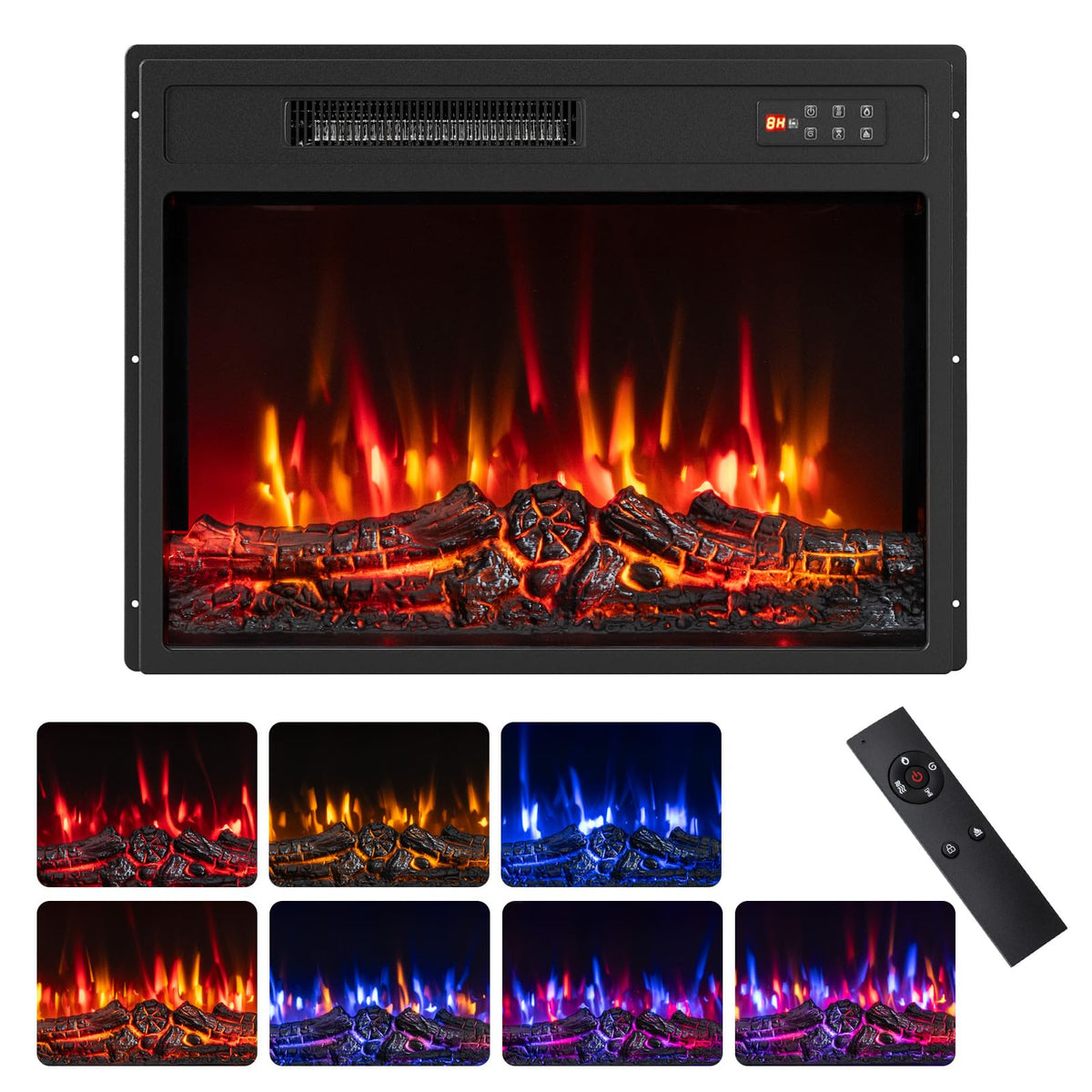 Tangkula 23 Inch Recessed Electric Fireplace with Remote