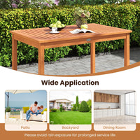 Tangkula 5 Pieces Patio Wood Dining Set for Deck Garden and Backyard