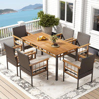 Lot de 2/4 chaises de salle à manger Tangkula en bois d'acacia et osier pour terrasse