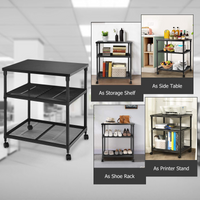 Tangkula 3-Tier Printer Stand Printer Cart, Multifunctional Utility Cart w/ Ample Storage Space