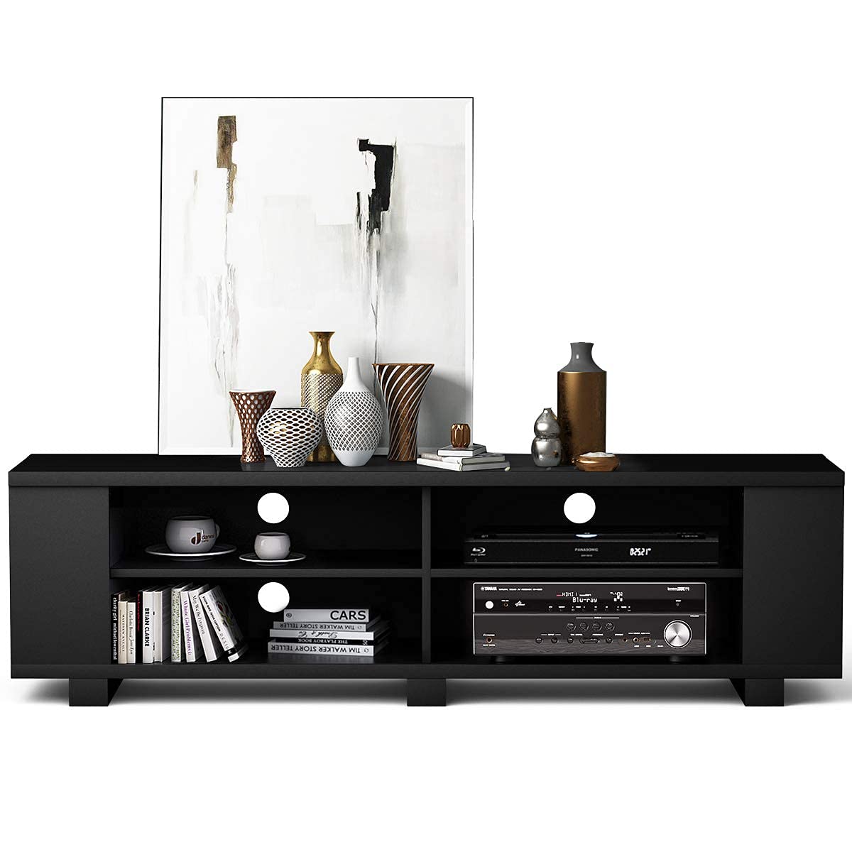 Wood TV Stand for TVs up to 65 Inch - Tangkula