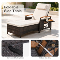 Tangkula Patio Chaise Lounge with 7-Level Adjustable Backrest