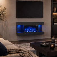Tangkula 18"/26"/36"/46" 3-Sided WiFi Electric Fireplace with 32"/40"/50"/60" Floating Mantel