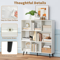 Tangkula 8-Cube Bookcase with 5 Tapered Metal Legs & 2 Anti-Tip Kit