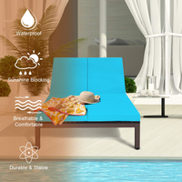 Tangkula 2-Person Patio Lounge Chair, Outdoor Rattan Double Wicker Daybed