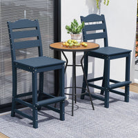 Tangkula Patio HDPE Barstool | Outdoor High Top Bar Chair w/Backrest & Footrest (1/2/4)