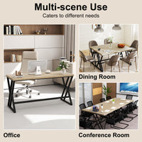 Tangkula 59" Home Office Desk with Heavy-Duty Metal Frame & Crossbar