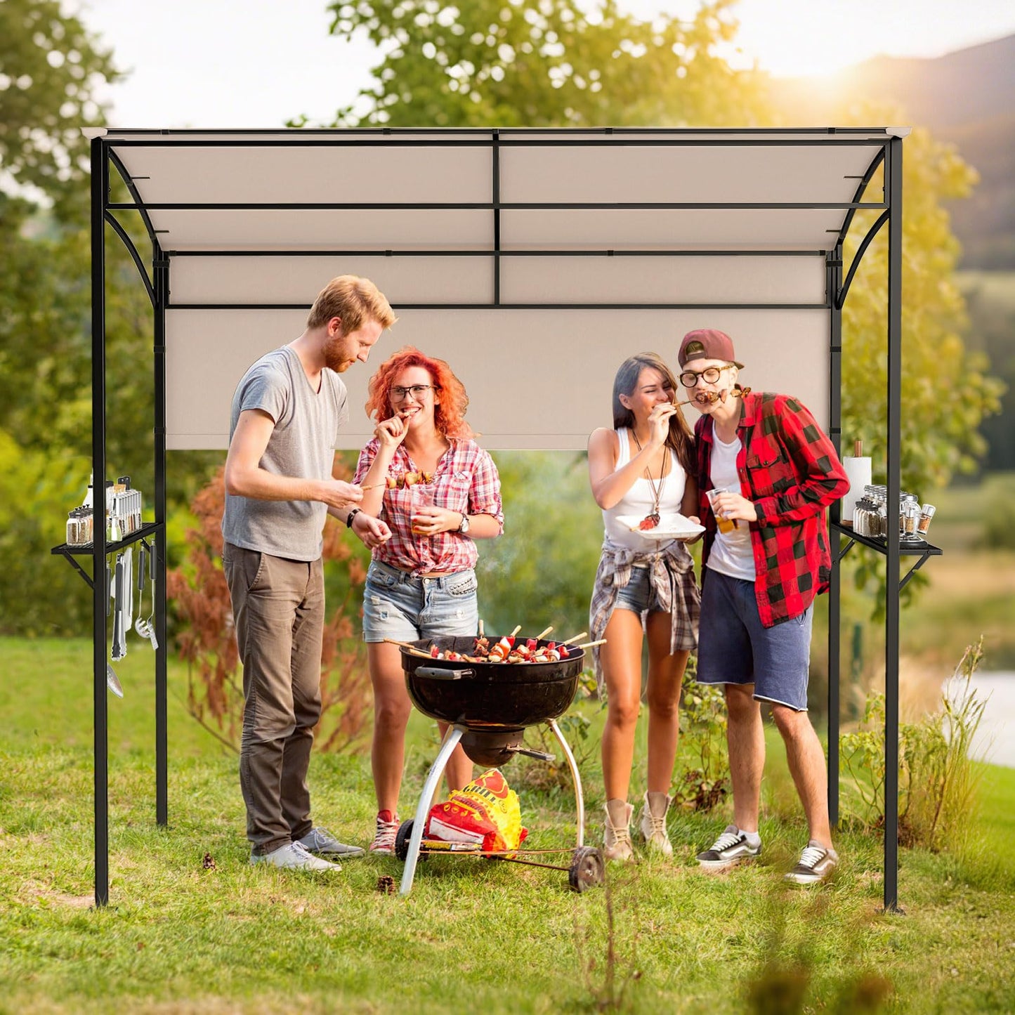 Tangkula 7.8 x 4.4 FT Grill Gazebo