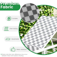 Tangkula Adjustable Patio Lounge Chair with Wheels, Outdoor Chaise Lounge with Breathable Fabric and Sturdy Metal Frame