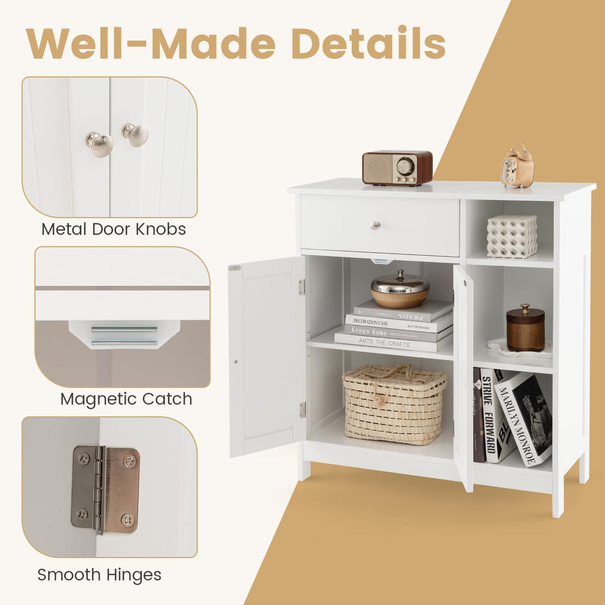 Tangkula Bathroom Storage Cabinet for Living Room Entryway