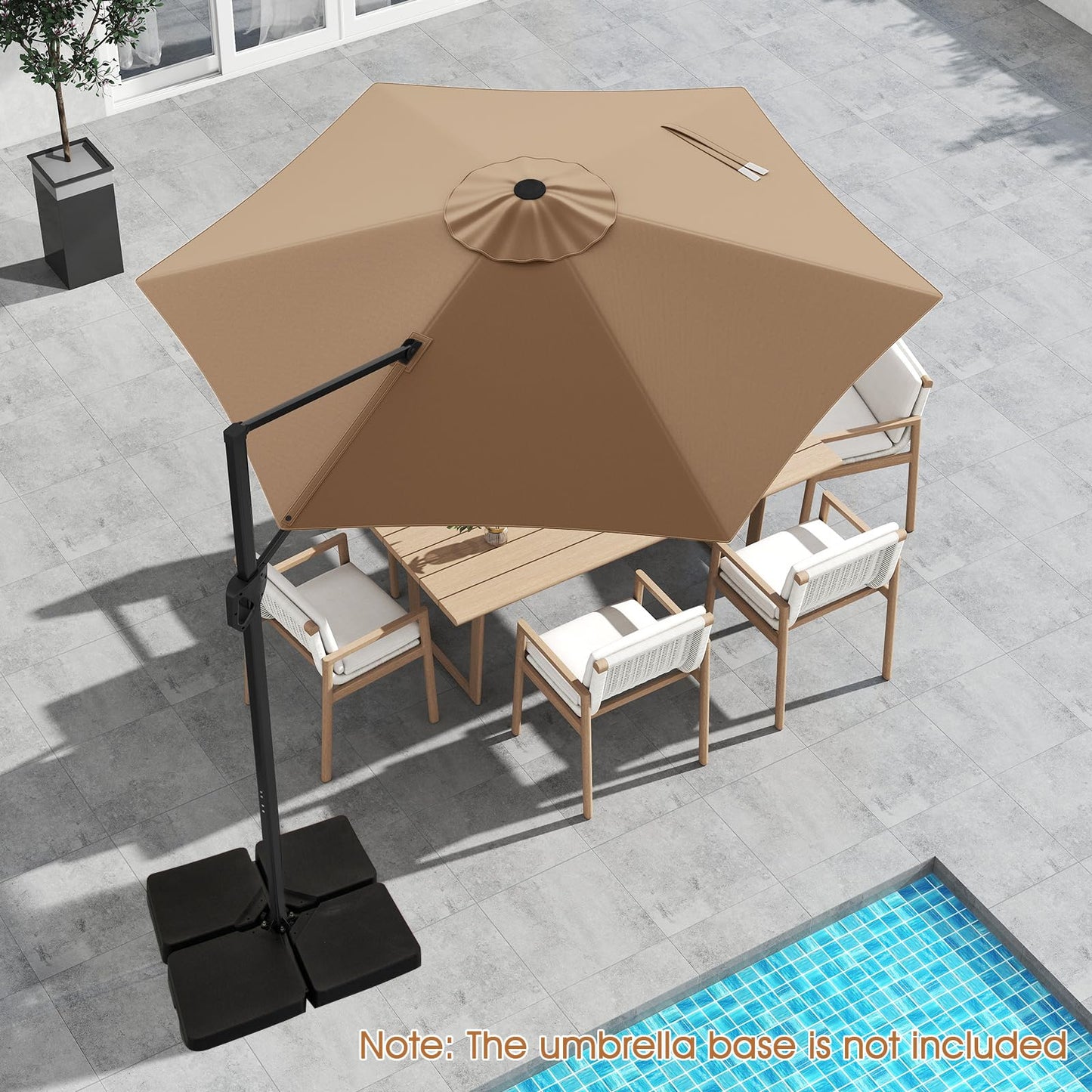 Tangkula 9 FT Cantilever Patio Umbrella for Pool Backyard Garden Deck