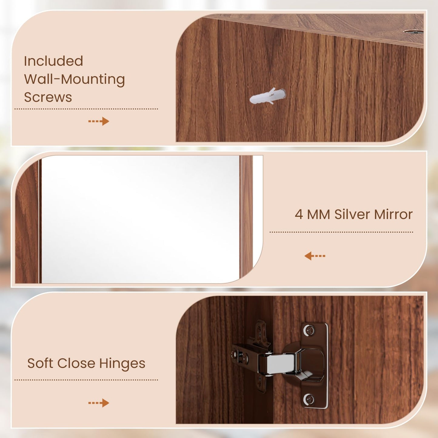 Tangkula Corner Medicine Cabinet with Mirror, 23.5" Wall Mounted Storage Cabinet Organizer with Left/Right Open Mirror Door & Adjustable Shelf