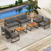 Tangkula Patio Aluminum Sofa Set of 2 for Balcony