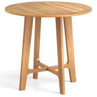 Tangkula 31.5" Round Patio Dining Table with Slatted Tabletop