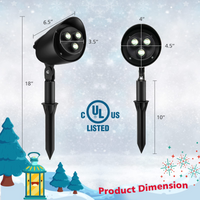 Tangkula Christmas Santa Claus on Sleigh Projector Light, Rotating LED Projection Lamp with 60-degree Adjustable Angle