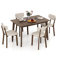Tangkula Dining Table Set for 4 Dinette Set with Table and 4 Padded Seat