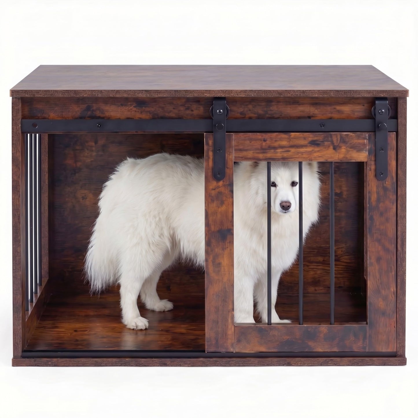 Tangkula Farmhouse Wooden Dog Crate Furniture