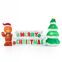 Tangkula 9.5 FT Lighted Inflatable Merry Christmas Sign Outdoor Decoration